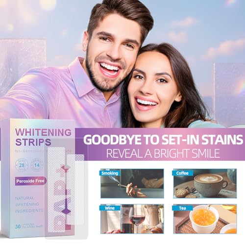 Teeth Whitening Strips 14 Treatments -Fast Result Remove Stains - Sensitive Teeth Whitener - Enamel Safe White Strips - Teeth Whitening Kit Pack of 28 Non-Slip Strips - Professional Tooth Whitening