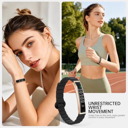 Smart Bracelet for Women Men Fitness Health Tracker with Heart Rate Sleep Silver Steel