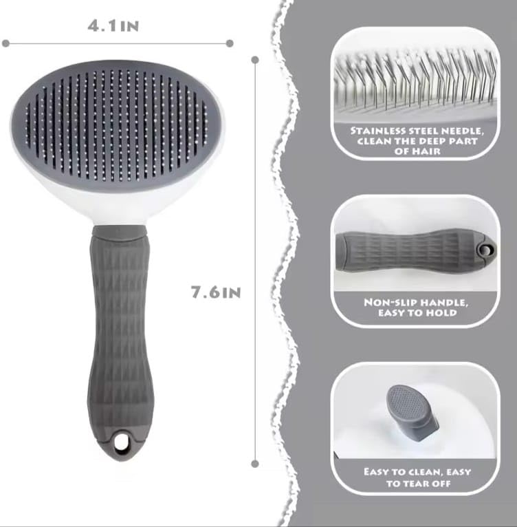 Brush Cat and Dog for shedding Gromming Cat brushes for indoor Cats Dog slickers cat fur brush cat comb with Release Button Dog Gromming Brush pet brush for semi short to semi long,, 7.84 - BeesActive Australia