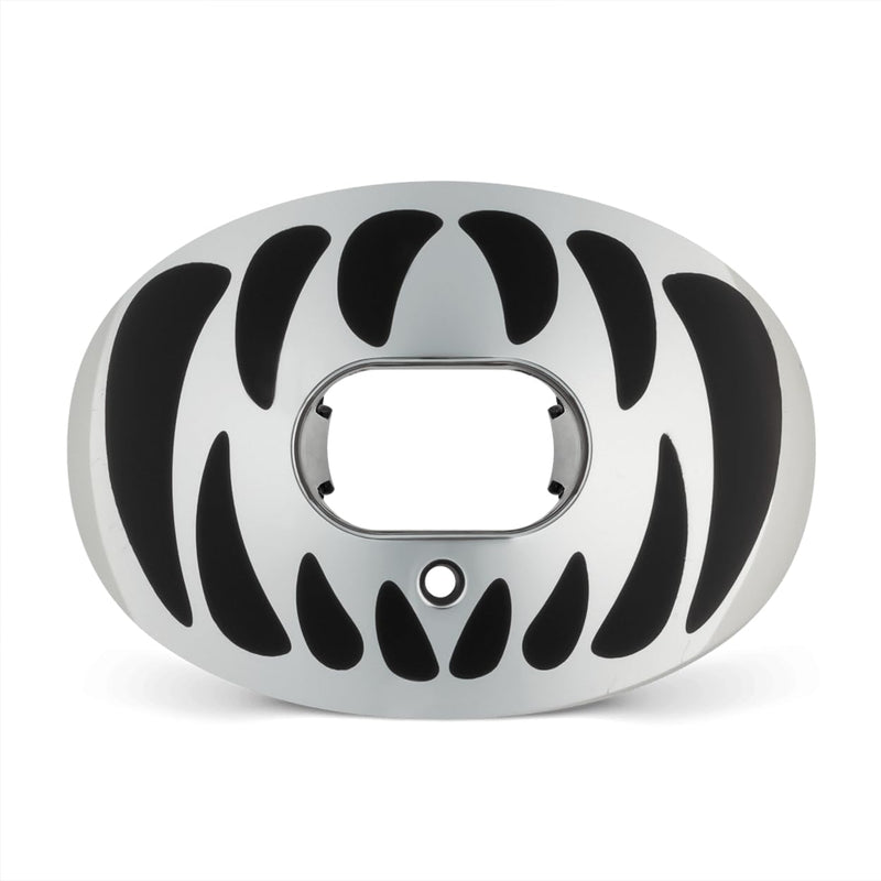 Battle Sports Predator Chrome Oxygen Football Mouthguard - Superior Airflow & Better Performance, Maximum Protection & Breathability Football Mouthpiece, Works with Braces Silver/Black
