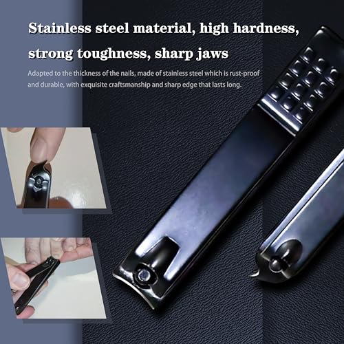 Fingernail & Toenail Clippers Set,Wide-Opening Large Toenail Clippers,Splash-Proof Fingernail Clippers for Men (Classic, Extra Large) Classic