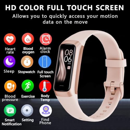 Fitness Tracker with 24/7 Blood Oxygen Heart Rate and Sleep Monitor,IP68 Waterproof,1.10''AMOLED Touch Color Screen,Step Counter Health Activity Trackers for Women Men Pink