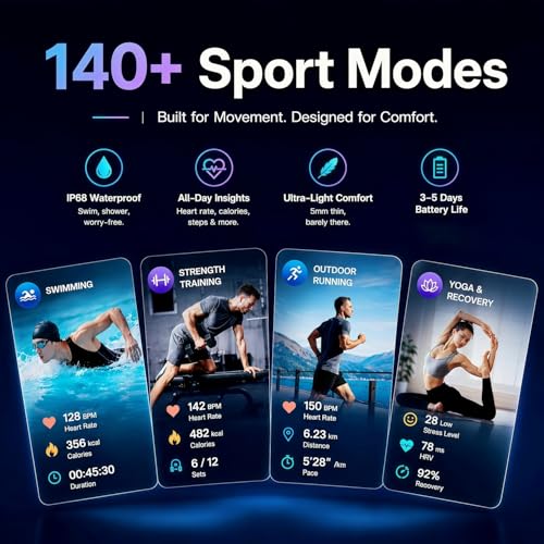 Smart Ring for Women Men, Fitness Ring without Subscription, Gold,7 7