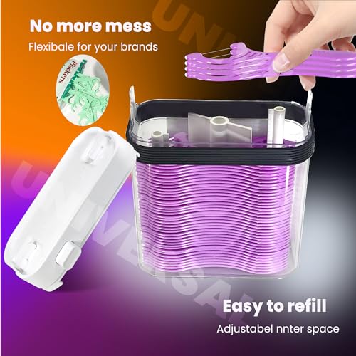 Empty Floss Pick Dispenser, Floss Pick Holder, Flosser Dispenser refillable for Plackers, Dental Pick Holder (2pcs)