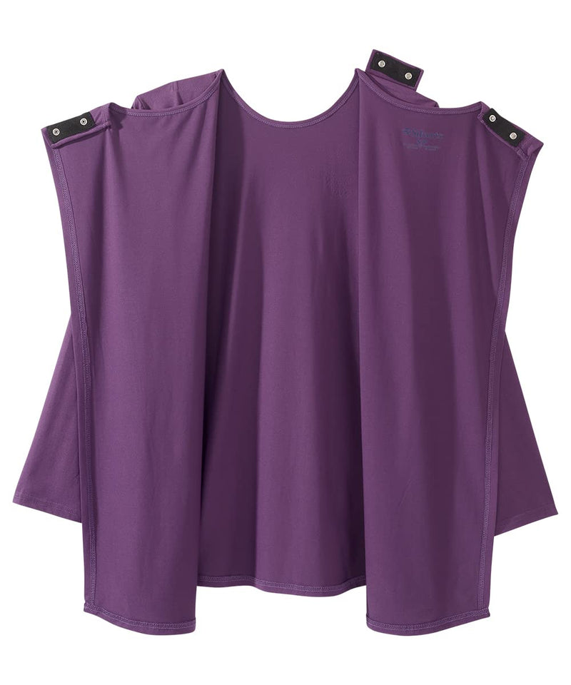 Silverts Women's Adaptive Open Back Long Sleeve Top, Assisted Dressing Medium Eggplant