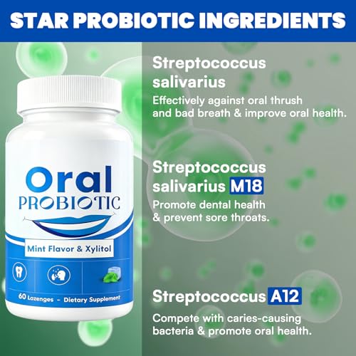 Oral Probiotics, 11 Billion CFU Oral Probiotics for Bad Breath, 60 Lozenges 60 Count (Pack of 1)
