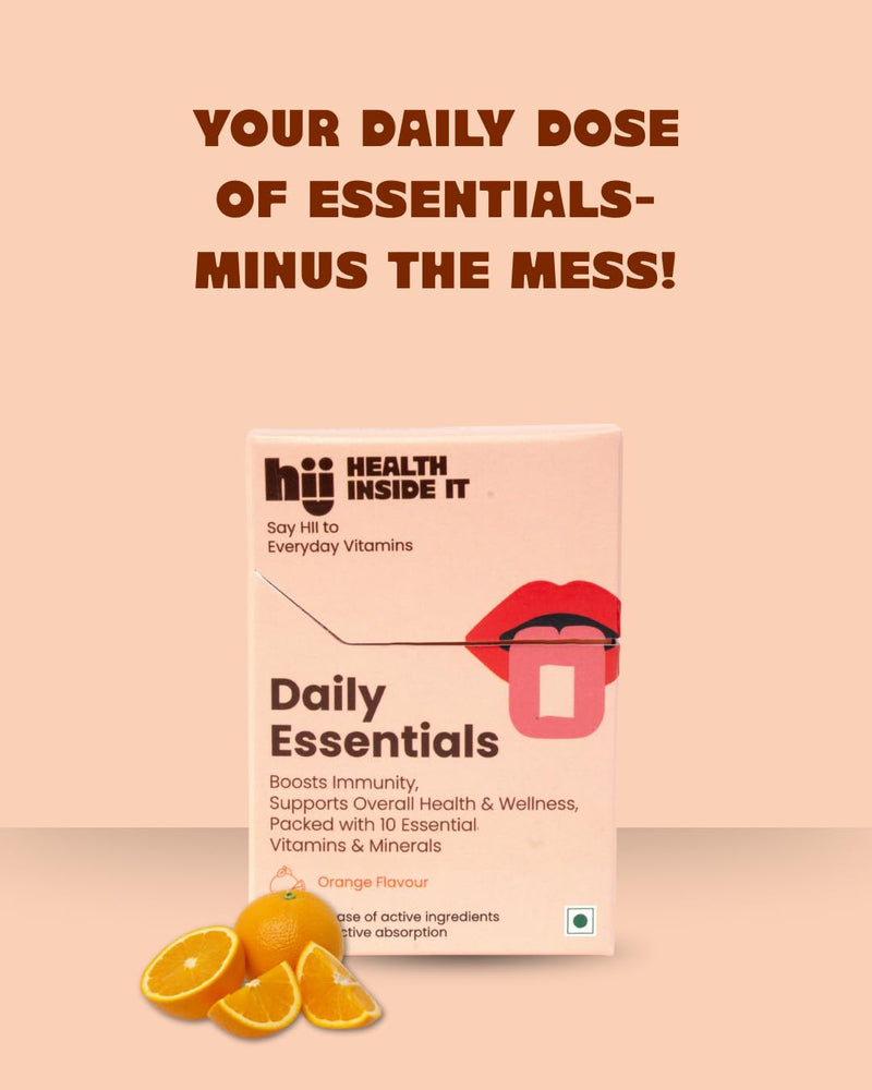 HII Health Inside ITDaily Essentials Fast-Dissolving Multivitamin Strips – Vitamin A, B12, D3 & Magnesium | Boosts Energy, Immunity & Brain Health | Vegan, Sugar-Free, No Water Needed – 25 Day Supply 25 Strips
