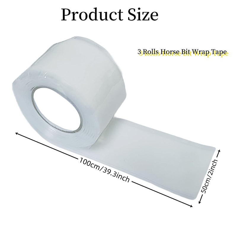 3 Rolls Horse Bit Wrap Tape Bit Protector Bit Guard Tape for Horses Bit Care Wrap for Equines Equestrian Bit Tape Bit Shielding Tape Equine Bit Wrap（White - BeesActive Australia