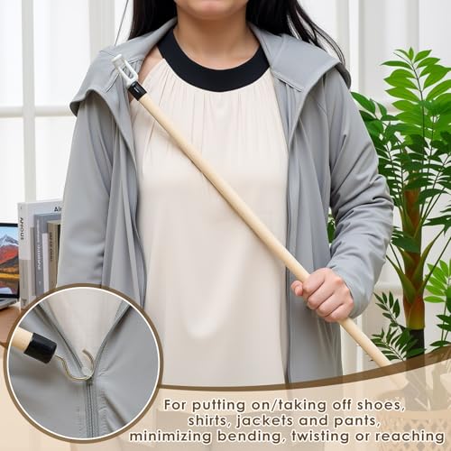 Geelin 4 Pcs 27'' Dressing Stick for Elderly Disabled, Long Reach 27''