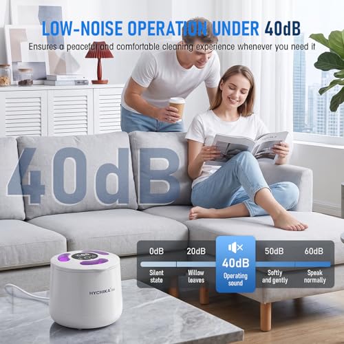 Ultrasonic Retainer Cleaner Machine,45kHz Dental Cleaning Pod with Timer,4 Modes,200ML UV Denture Cleaner,for Retainers,Nightguards,Braces etc.,Snow White Snow White