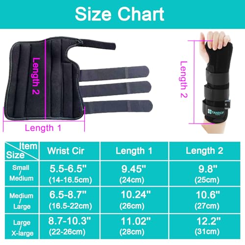 Unisex Forearm and Wrist Support Splint Brace Double Fixation Wrist Brace for Carpal Tunnel,Adjustable Night Time Forearm Immobilizer Brace Splints,9.8 inch (25cm) length (LH/S) Left Hand Small/Medium