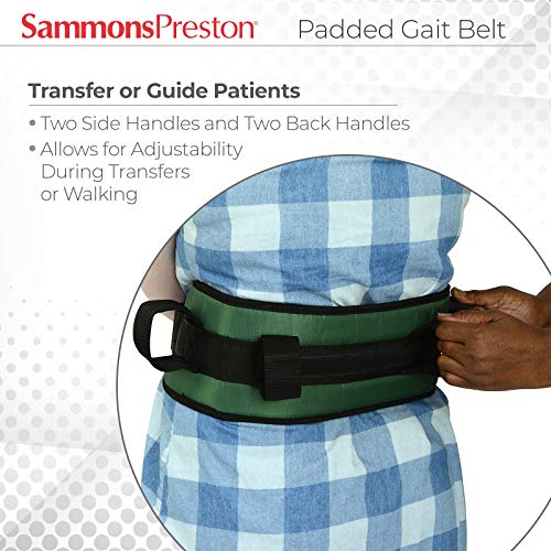 Sammons Preston Padded Gait Belt, Transfer, Medical, Elderly, S, Blue Small - Blue