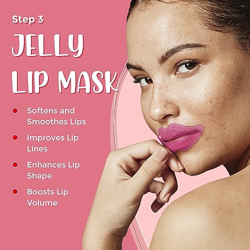 6-in-1 Lip Care Kit With Lip Sleeping Mask, Silicone Brush, Sugar Lip Scrub, Lip Mask Sheet to Reveal Luscious, Lip Exfoliator Scrub to Soft Lips – Korean Lip Therapy Set for a Fuller 6-in-1 Lip Care Kit