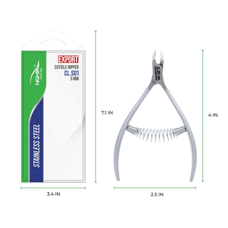 NGHIA Professional Cuticle Nipper CL-S01 | Stainless Steel| Salon Quality & Surgical Grade | Precision Cuticle Trimmer - BeesActive Australia