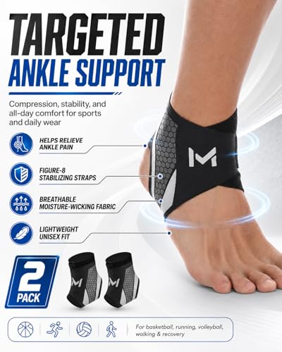 2-Pack Ankle Brace Pro Lace up Anklepro Support Women Men Bidirectional Motion Softball Ankles Sports Sock with Straps Lightweight Basketball Elastic Ankle Stabilizer for Sprained Injured Foot (Gray) Gray