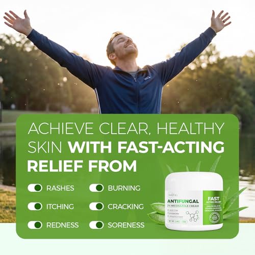 Inlifay 2% Miconazole Antifungal Cream: Helps Relieve the itching, Burning, Cracking, and Scaling associated with fungal infections Such as Athlete's Foot,Jock Itch, and Ringworm(3.51 OZ) 3.51 Ounces