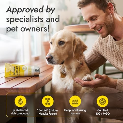 Silver + Manuka Repair Cream for Hot Spot Treatment for Dogs – Helps with Scratches, Irritations, Bites & Cuts – Cat Wound Care Ointment for Dry Skin – Suits for All Pet Breeds, Ages & Sizes – 2 oz Silver + Manuka Repair Cream 2 Fl Oz x 1