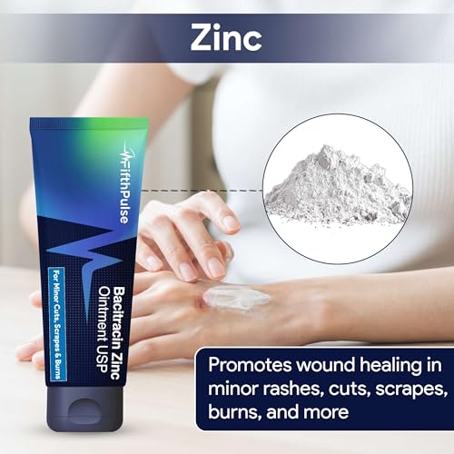 Bacitracin Antibiotic Ointment with Zinc, 1oz - First Aid Ointment for Minor Cuts, Bruises, Abrasions, Burns - Topical Antibiotic for Wound Healing 1 Ounce