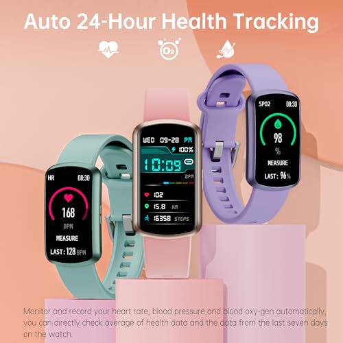 Health Fitness Tracker with 24/7 Heart Rate, Smart Watch with Blood Pressure and Blood Oxy-gen Monitor, Bulit-in 120+ Sport Mode, Sleep Tracking Waterproof Activity Tracker for Women Men Deep Purple