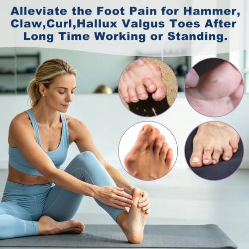 Progressive Big Toe Separators, Gel Bunion Corrector for Hammer & Claw Toe Transparent Blue with hole plug