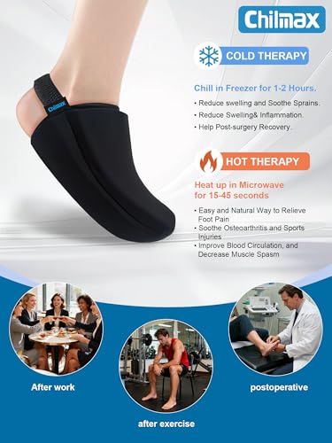 Foot Toes Ice Pack Wrap for Broken Toe & Bunion Pain,Reusable Cold & Heat Pack for Top of Foot & Forefoot Surgery Recovery,Best Ice Sock for Gout,Injuries,Swelling,Neuropathy Relief (1pcs) 1 Black