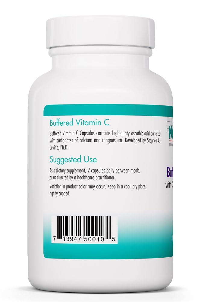 NutriCology Buffered Vitamin C 1000 mg, Immune Support, 120 Count | 1000 mg Buffered Vitamin C in Hypoallergenic Vegetarian Capsules for Immune Support, 60 Servings