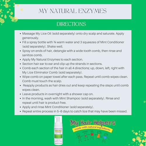 My Hair Helpers Natural Enzymes Head Lice Mousse, 4 fl oz 4 Fl Oz (Pack of 1)