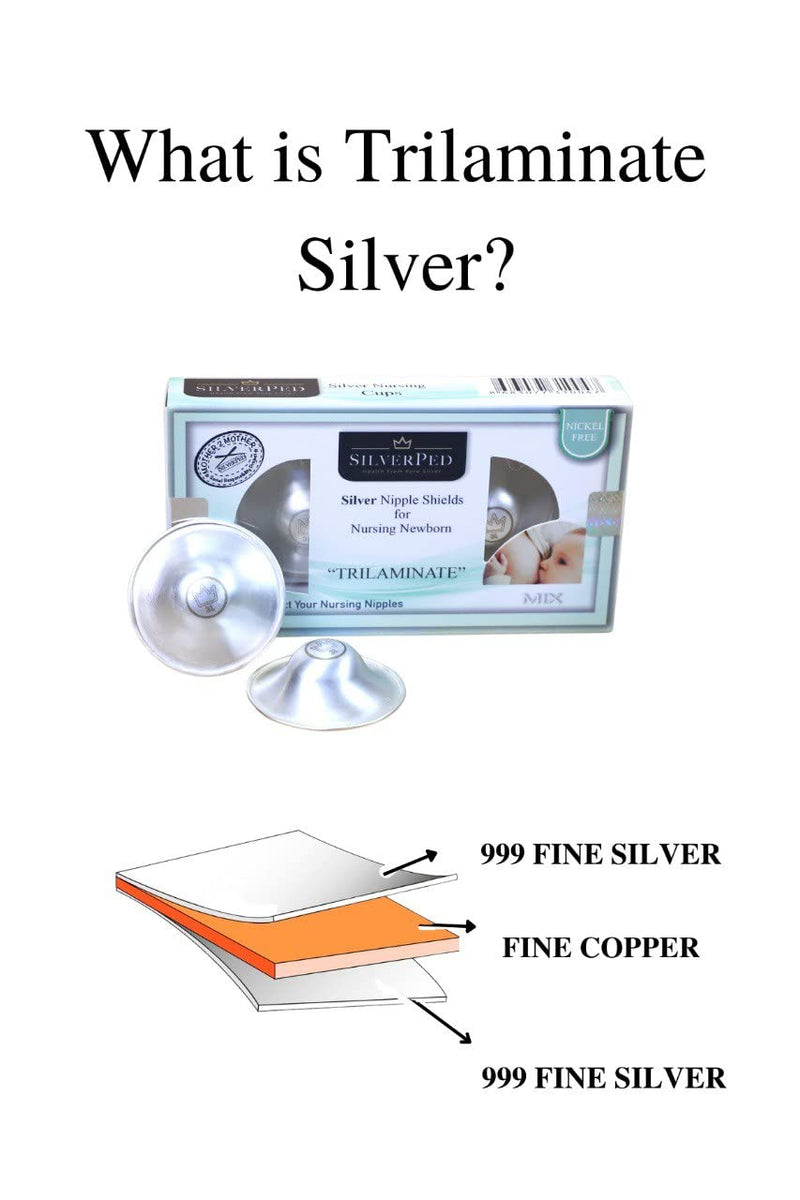 999 Silver Nursing Cups, Silver Nipple Shield, Soothe and Protect Sore Nipples, Silver Nipple Covers Breastfeeding, Silver Nipple Cups, 2 Pieces Large TRILAMINATE - BeesActive Australia