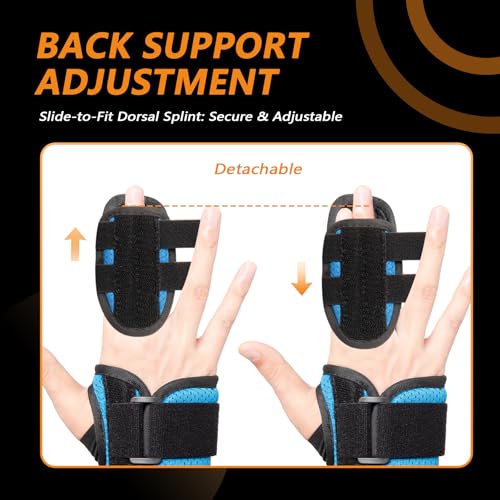 2 Finger Splint for Trigger Finger, Broken Fingers, Knuckle Sprains - Double Finger Support for Index, Middle, Ring Finger, Unisex Sizes, Left Hand, M