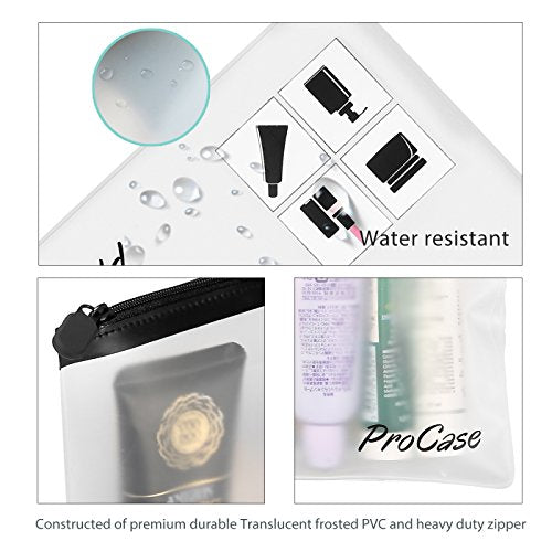 ProCase TSA Approved Fly Travel Toiletry Bag Makeup Pouch Bundle with Toothbrush Travel Case for Oral-B Pro 1000 1500 3000 5000 7000