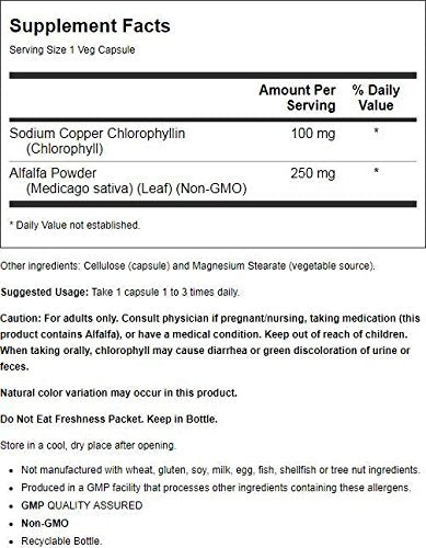 NOW Foods Chlorophyll, 100 mg, 90 Veg Capsules - BeesActive Australia