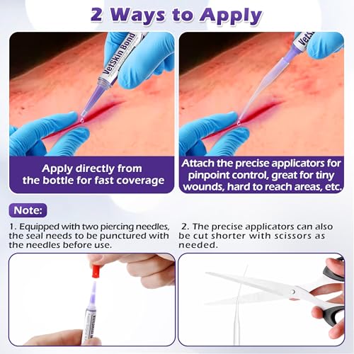 1 Pack 1ml Veterinary Surgical Skin Glue with 10 Applicators 1 1 ml