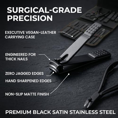 Earth & I Manicure Kit for Men: TSA Compliant Nail Clipper Grooming Set