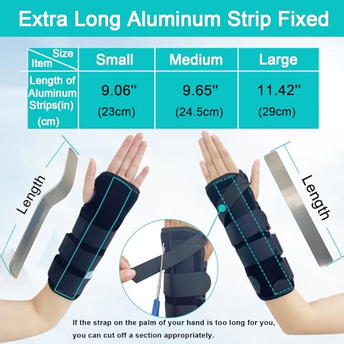 Unisex Forearm and Wrist Support Splint Brace Double Fixation Wrist Brace for Carpal Tunnel,Adjustable Night Time Forearm Immobilizer Brace Splints,9.8 inch (25cm) length (LH/S) Left Hand Small/Medium