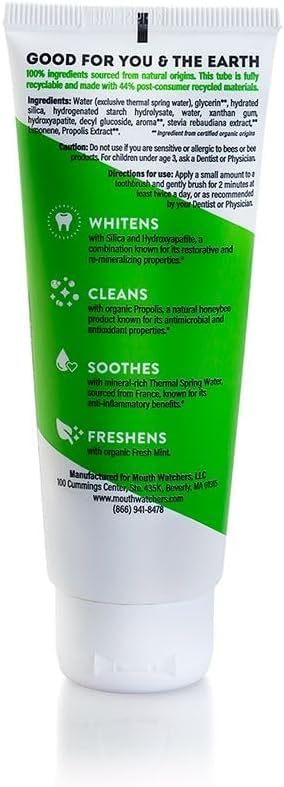 Mouthwatchers Fluoride Free Hydroxyapatite Toothpaste, Mint, 4-Pack, 3 oz 3 Ounce (Pack of 4)