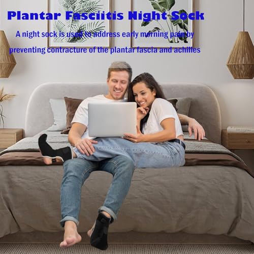 Plantar Fasciitis Night Splint Sock: Unisex Plantar Fasciitis Brace with Massage Ball for Foot Pain Relief by Plantar Fasciitis Achilles Tendonnitis Foot Drop Heel Spur Flat Arch - S/M