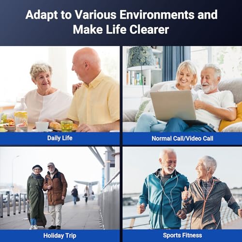 Hearing Aids, Wireless Hearing Amplifiers for Seniors with Noise Reduction, Invisible Hearing Aids Rechargeable, Volume Adjustable with Noise Reduction, with Portable Charging Case
