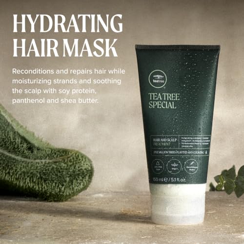 Tea Tree Hair and Scalp Treatment, Hydrating Hair Mask, For All Hair Types 5.1 Fl Oz (Pack of 1)