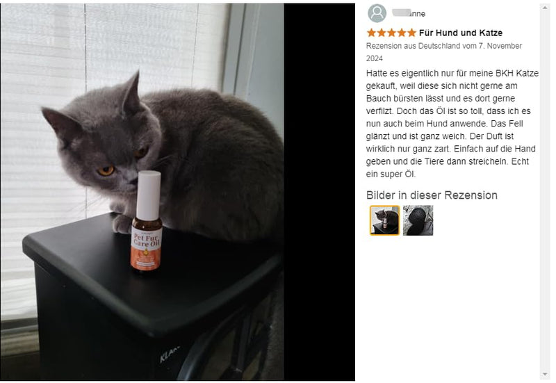 Pet Fur Care Oil for Dogs & Cats - Tangle Remover, Shiny & Silky Coat, Nourishes Fur with Collagen & Natural Oils - Leave-in Formula, 30ml (Mild Fragrance) Mild Fragrance