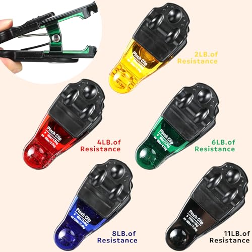 Shappy 10 Pcs Graded Pinch Exerciser Finger Grip Trainer, 5 Colors