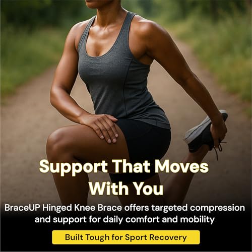 BraceUP Hinged Knee Brace Support for Knee Pain - Maximum Support and Comfort for ACL/PCL Injuries, Meniscus Tears, Arthritis (L/XL) L/XL