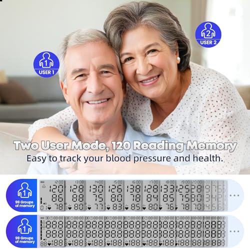 GUAEVER Blood Pressure Monitor Rechargeable Upper Arm, Large Screen, Black