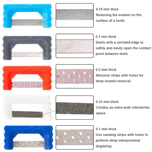 Dental IPR Strip System Orthodontic Adjacent Surface Unglazing Strip Aesthetic Repair System Strip Pack of 10 (Deep) Deep
