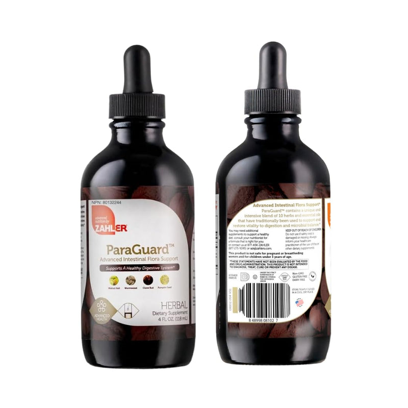 Zahler - ParaGuard Liquid Drops - Gut Health Supplement - Formula has Wormwood, Garlic Bulb, Pumpkin Seed, Clove & More - Natural Support for Humans - Certified Kosher (4 Oz) (4 oz., Drop) 4 Fl Oz (Pack of 1)