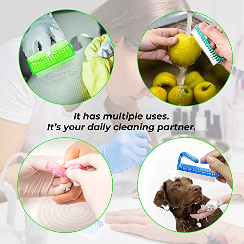4 Pcs Nail Brush for daily Use - 4 Different Kinds of Fingernail brush with Plastic Handle Nail brush for cleaning Fingernails - Easy to use Nail Scrub brush - Nail Cleaner Nail brushes for Hands Feet Assorted 4pcs