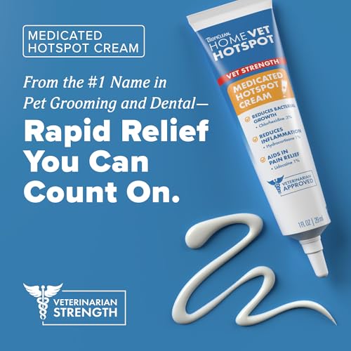 TropiClean HomeVet Medicated Cream, Hot Spot Treatment for Dogs, 1oz 1oz Cream