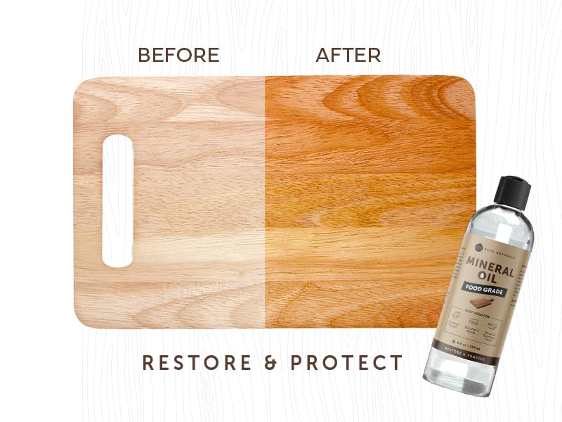 Kate Naturals Mineral Oil for Cutting Board 8oz. Food Grade & Food Safe Mineral Oil to Protect Wood on Cutting Boards, Butcher Block & Bamboo Board 8 Ounce - BeesActive Australia