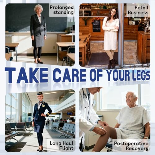 beister Compression Pantyhose 20-30 mmHg, Medical Leggings Footless Women Black X-Large
