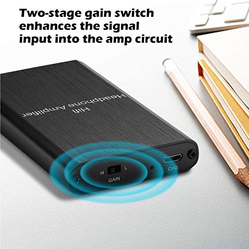 Headphone Amplifier, HiFi Headphone Amp 3.5mm Stereo Audio Gain Switch