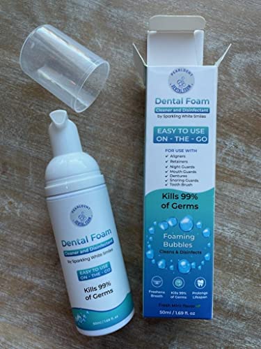 Pearldent Dental Foam - Cleans and Sterilizes Removable Dental and Ortho Appliances - Up to 4 Months Supply. Great for Aligners, Retainers, Mouth Guards.